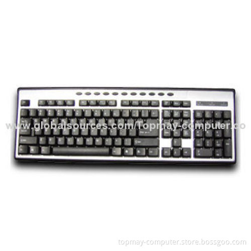 Multimedia Keyboard with 107 and 11 Keys, Multiple Languages, Supports IBM's PS/2 Interface